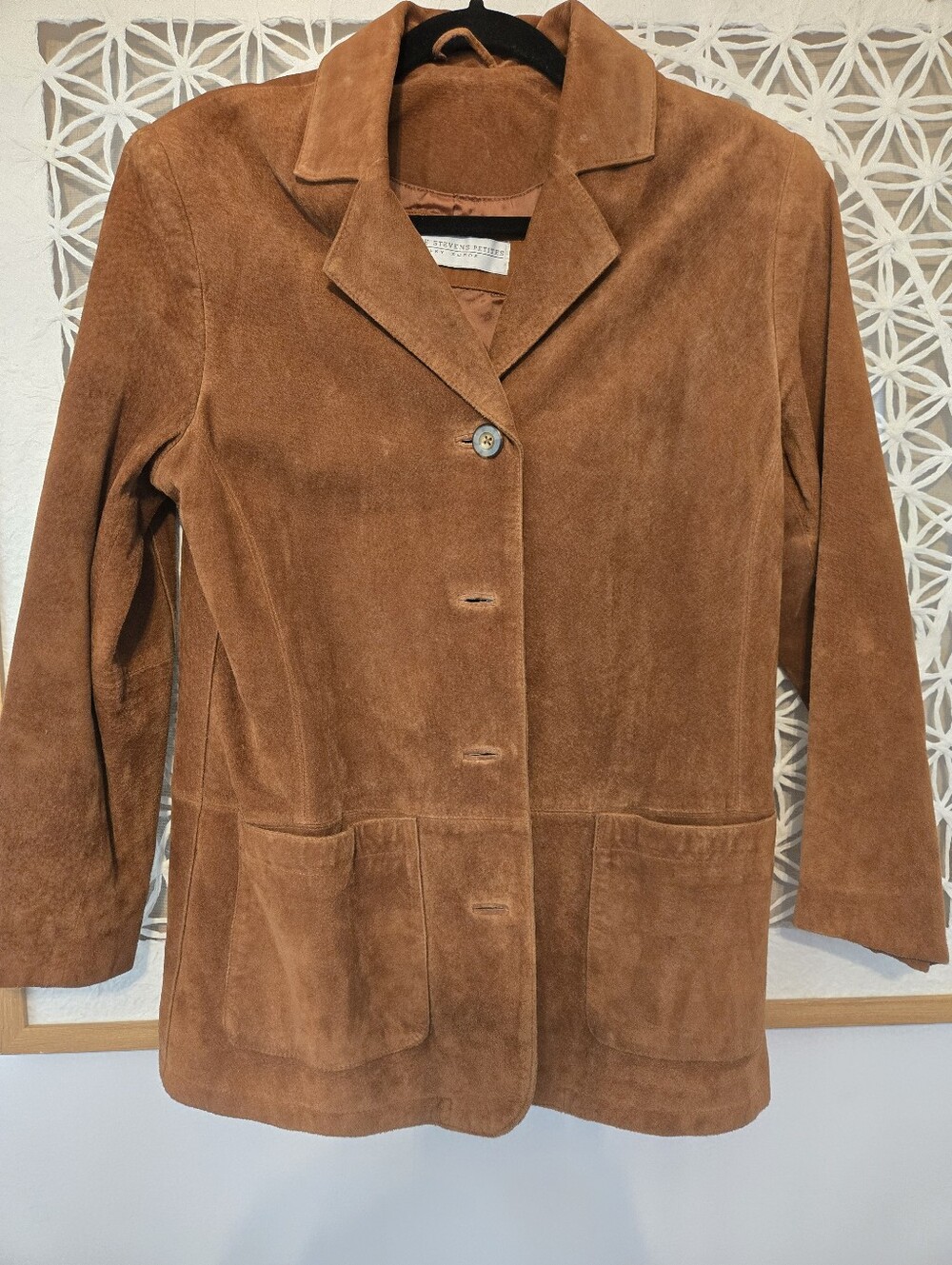 Vintage Valerie Stevens Suede Single-Button Blazer in Brown Jacket 4P - Picture 1 of 11